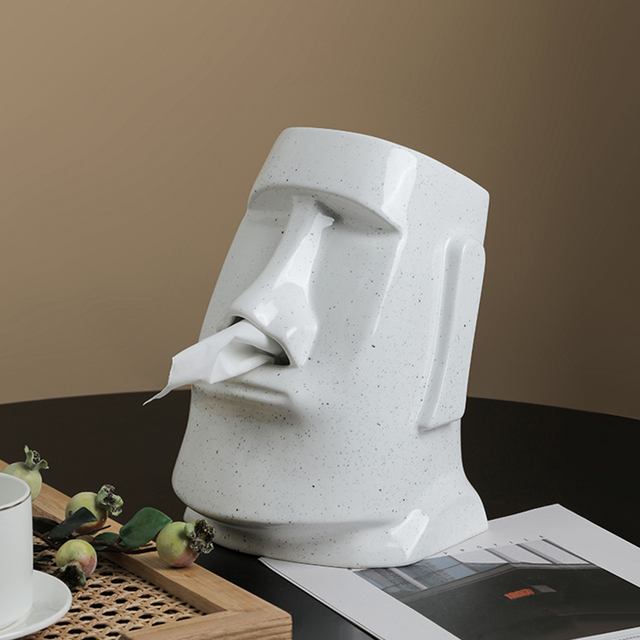 Lisslune | StatueTissue - unusual Moai scarf holder for stylish spaces