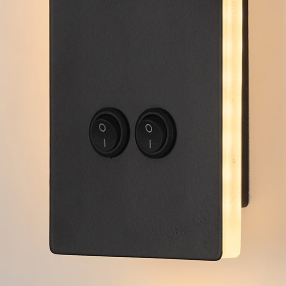 Lisslune | Modern Minimalistic Rectangular Round Iron Aluminum LED Wall Lamp For Bedroom