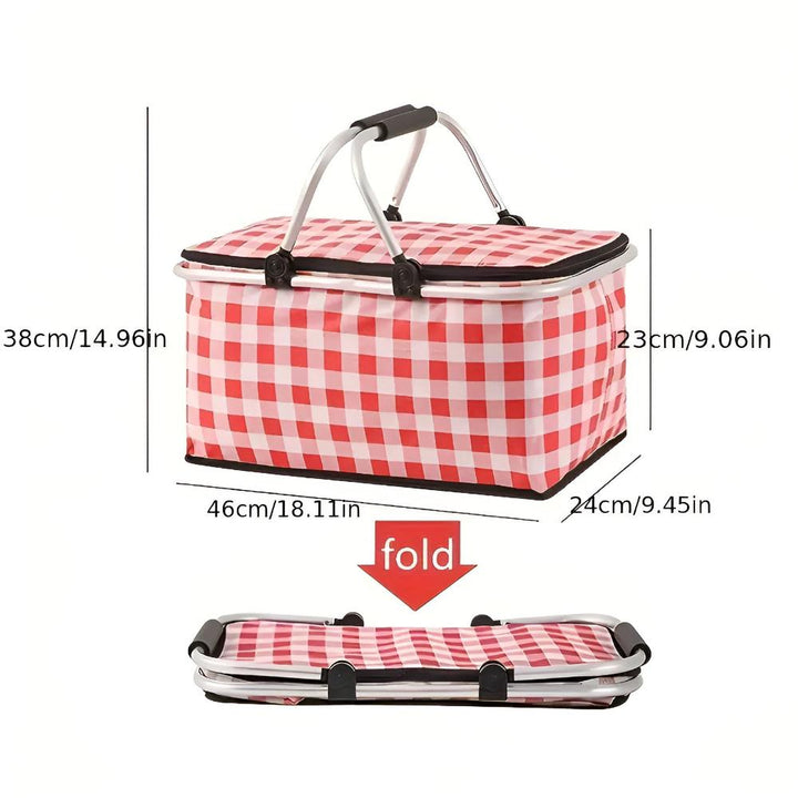 Lisslune | Foldable Checkered Picnic Basket
