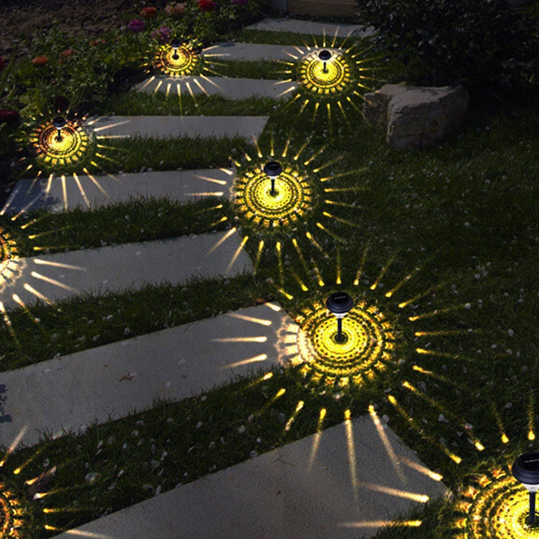 Lisslune | Solar waterproof circular divergent light shadow design LED outdoor garden decorative light