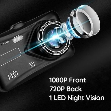 Lisslune | Wireless Dashboard Camera for Vehicle Car Front and Rear Double