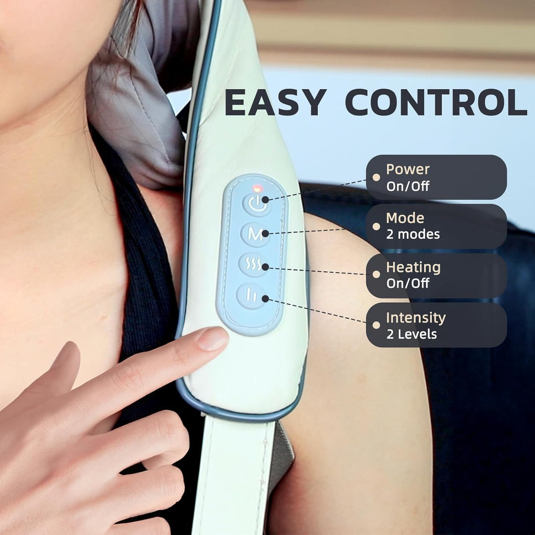 Lisslune | Heated Massage Chair with Back & Neck Cushion – Shiatsu Massage for Total Comfort
