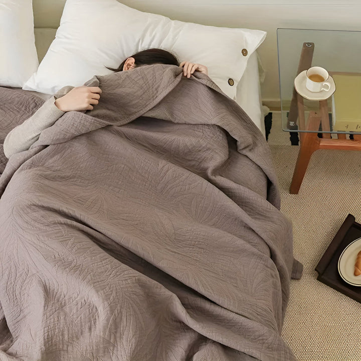 Lisslune | Soft Leaf Cotton Blanket