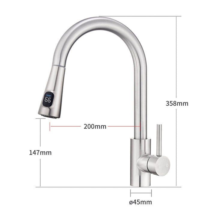 Lisslune | Kitchen faucet with 2 spray types, 360° swivel kitchen tap