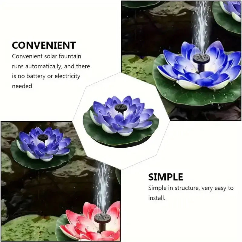 Lisslune | Lotus-shaped solar fountain pond decoration