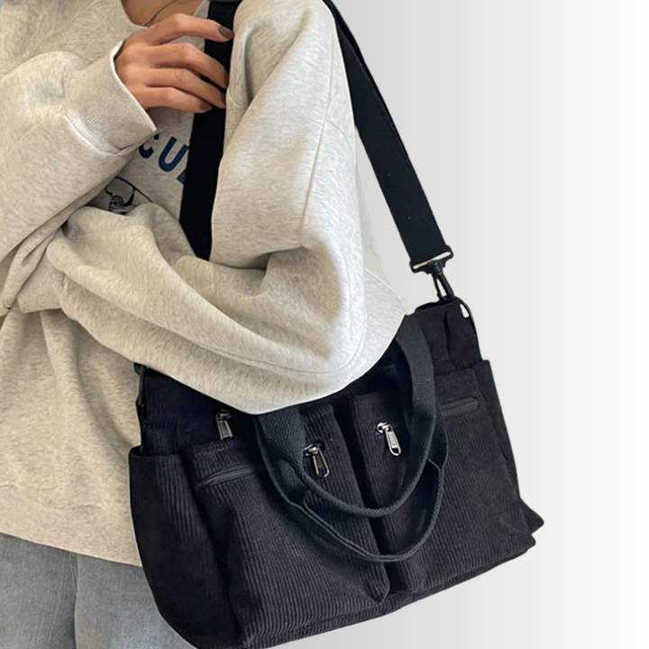 Lisslune | Urban Cord Tote Stylish Corduroy Shoulder Bag – Spacious, Lightweight & Functional Everyday Tote