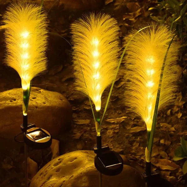 Lisslune | Decorative Rattan Garden Lighting – Solar Lamp in Grass Design for Outdoor Use