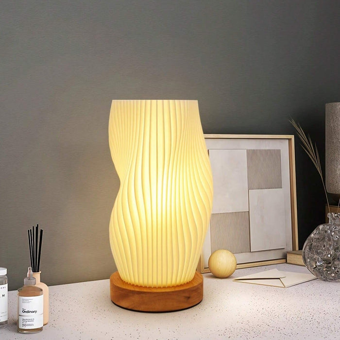 Lisslune | Wavecrest Table Lamp – Soft Glow Designer Lamp with Dimmable Warm & Natural White Light