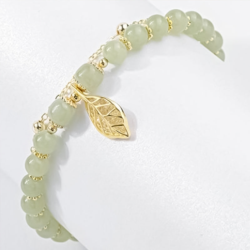 Lisslune | Hetian Jade Bracelet with Leaf
