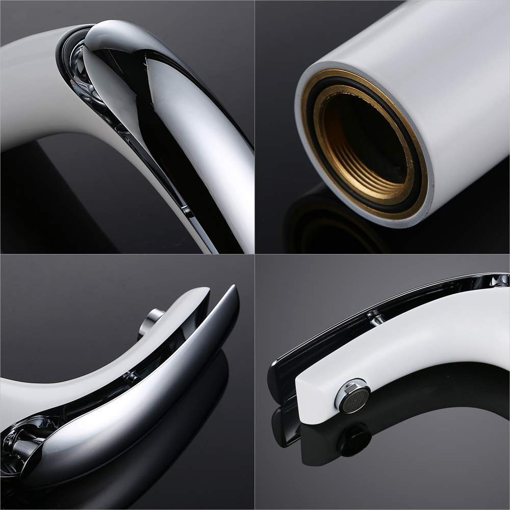 Lisslune | Elegant Design Faucet Bathroom White Chrome Bathroom Fitting Sink Fitting Fashion Mix Taps bathroom