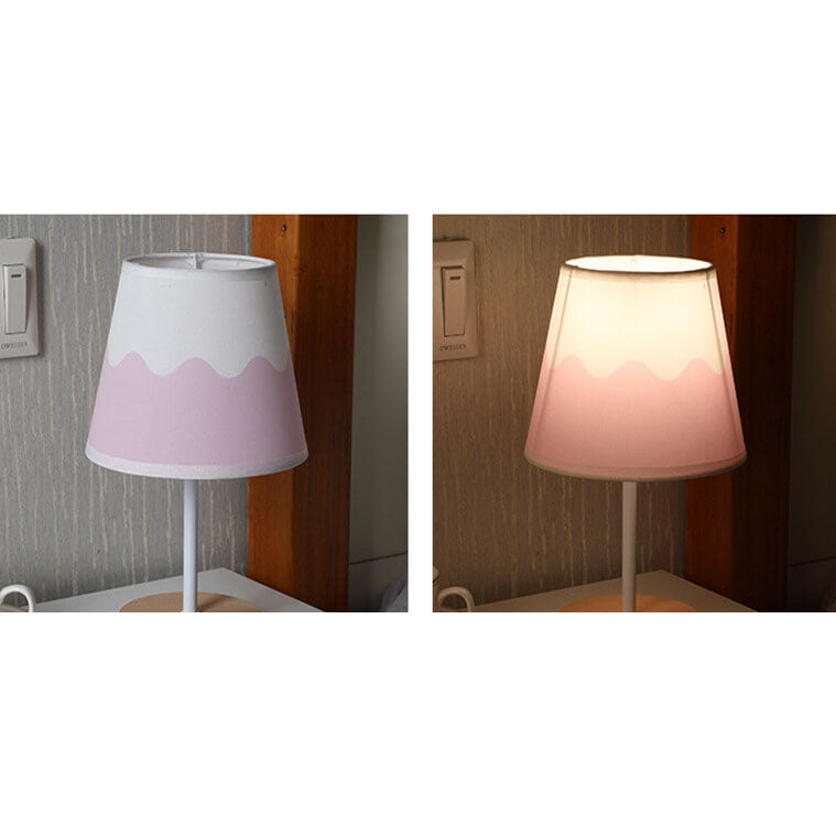 Lisslune | Nordic Vintage Fabric Cone Solid Wood LED Table Lamp