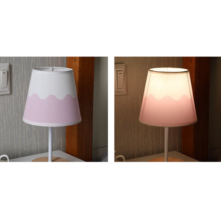 Lisslune | Nordic Vintage Fabric Cone Solid Wood LED Table Lamp