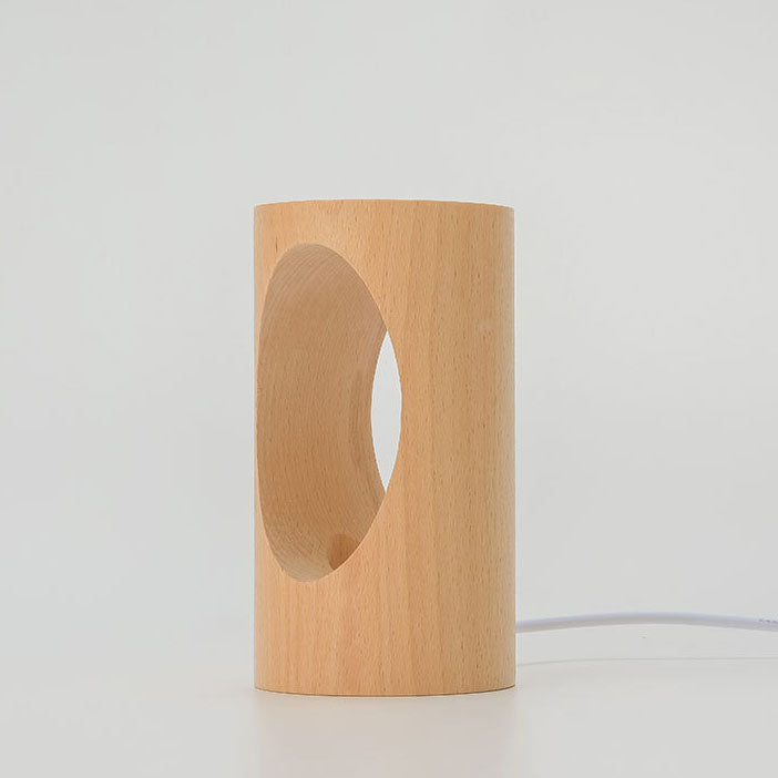 Lisslune | Japanese solid wood rectangular column LED night lamp USB table lamp