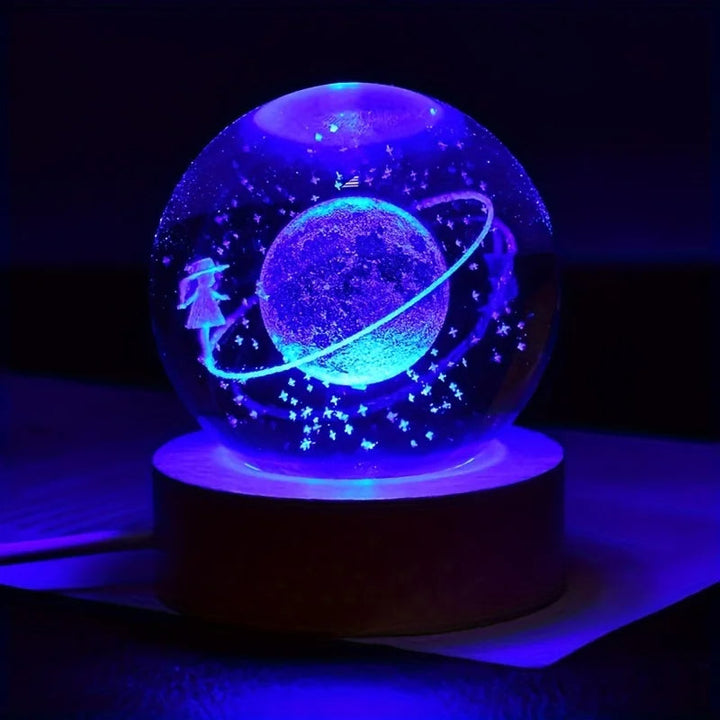 Lisslune | Dreamy Galaxy 3D Planets Lighted Glass Sphere