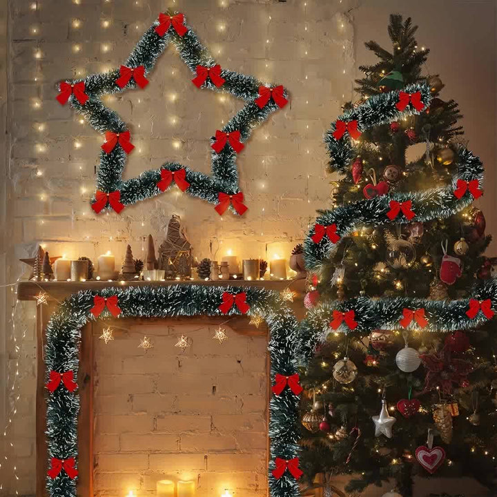 Lisslune | LumaTinsel LED Christmas Garland – Set of 2 Wireless Metallic String Lights with Warm Lighting