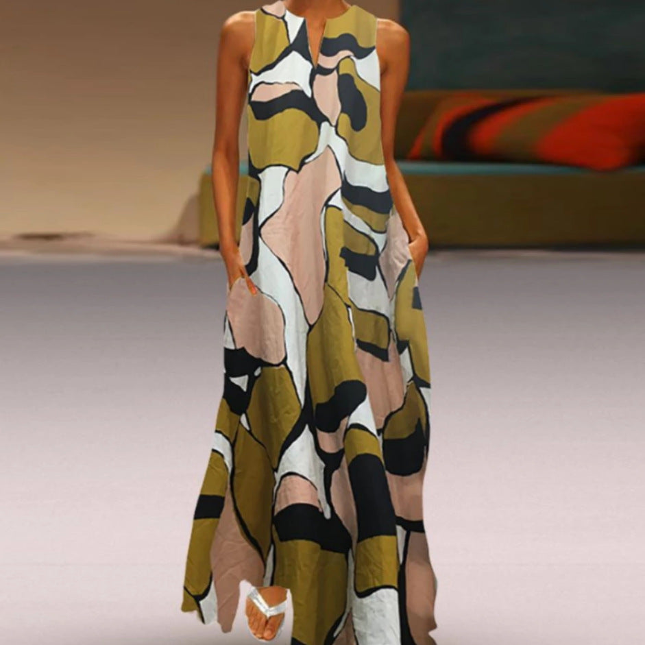 Ladies max dress with graphic print and flowing cut Lisslune