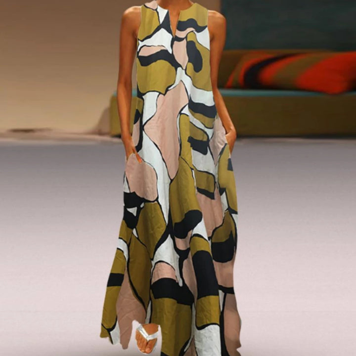 Ladies max dress with graphic print and flowing cut Lisslune