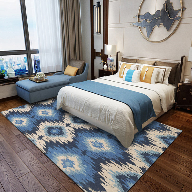 Lisslune | Tribal Gabbeh Abstract Rug Diamond Geometric Rug Polyester Washable Non-Slip Stain-Resistant Rug for the Bedroom