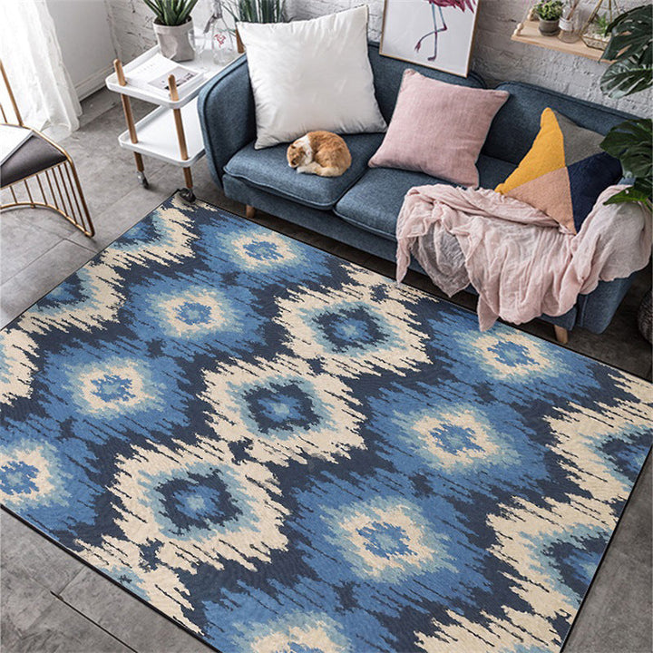 Lisslune | Tribal Gabbeh Abstract Rug Diamond Geometric Rug Polyester Washable Non-Slip Stain-Resistant Rug for the Bedroom