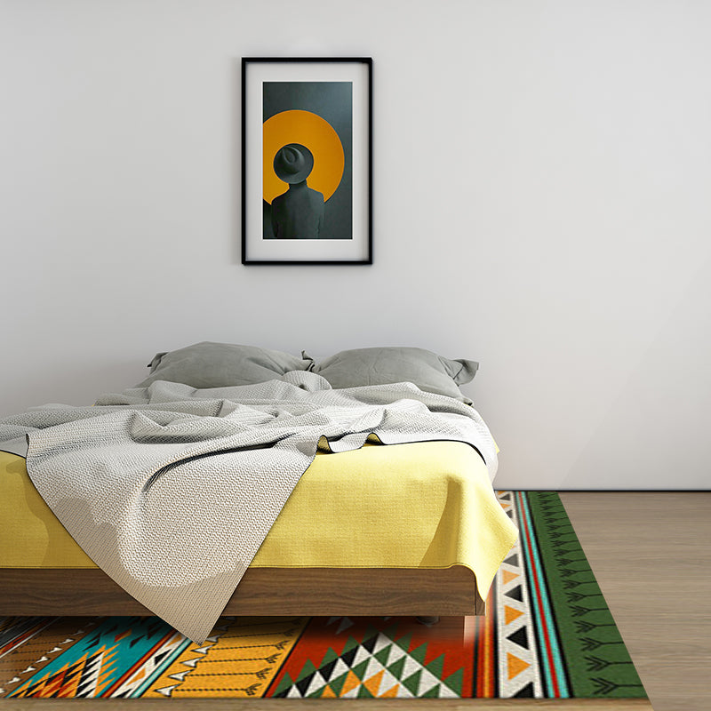 Lisslune | Traditional area rug for the living room Ancestor Kashkuli bands diamond rug synthetic anti-slip pet-friendly in vintage multicolored