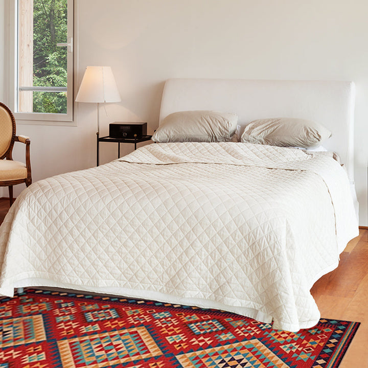 Lisslune | Beef Frame Retro Tribal Carpet with Moroccan Medallion synthetic anti-slip pet-friendly rug for the fireplace