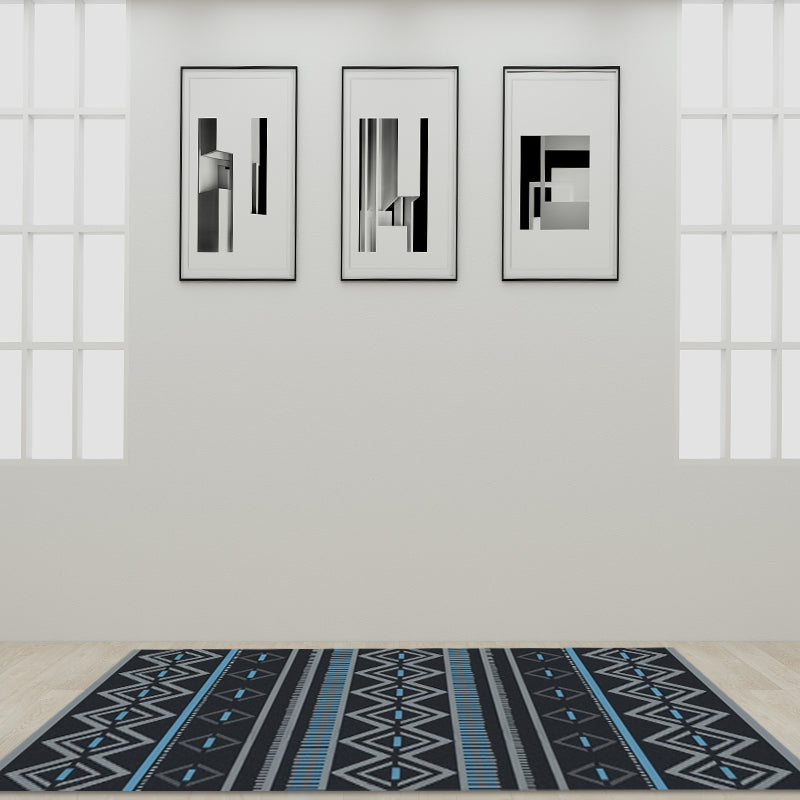 Lisslune | Warmer Brown Americana Tribal Rug Striped Geometric Polyester Pet Friendly Stain Resistant Area Rug for Accent Area