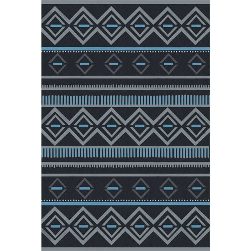 Lisslune | Warmer Brown Americana Tribal Rug Striped Geometric Polyester Pet Friendly Stain Resistant Area Rug for Accent Area
