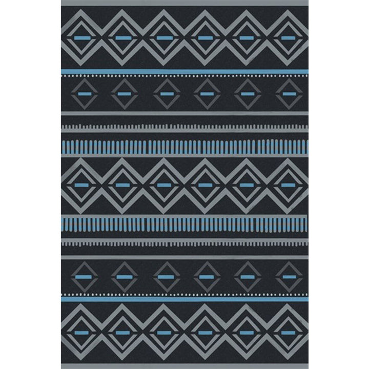 Lisslune | Warmer Brown Americana Tribal Rug Striped Geometric Polyester Pet Friendly Stain Resistant Area Rug for Accent Area