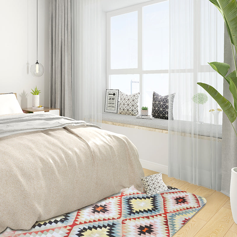 Lisslune | Retro Tribal Carpet with Aztec Native Americana Diamond Stain Resistant Power Loom Carpet for Home Decor