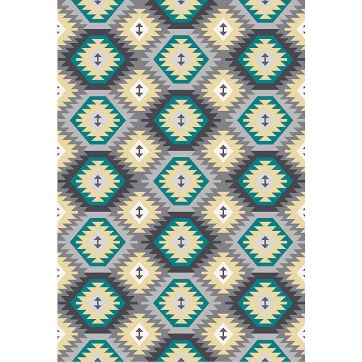 Lisslune | Tribal Gabbeh Abstract Rug Diamond Geometric Rug Polyester Washable Non-Slip Stain-Resistant Rug for the Bedroom
