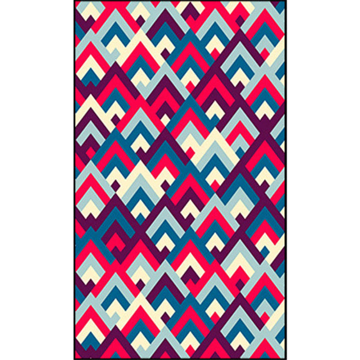 Lisslune | Southwest Colorful Geometric Carpet Polyester Washable Non-Slip Stain Resistant Carpet for Bedroom