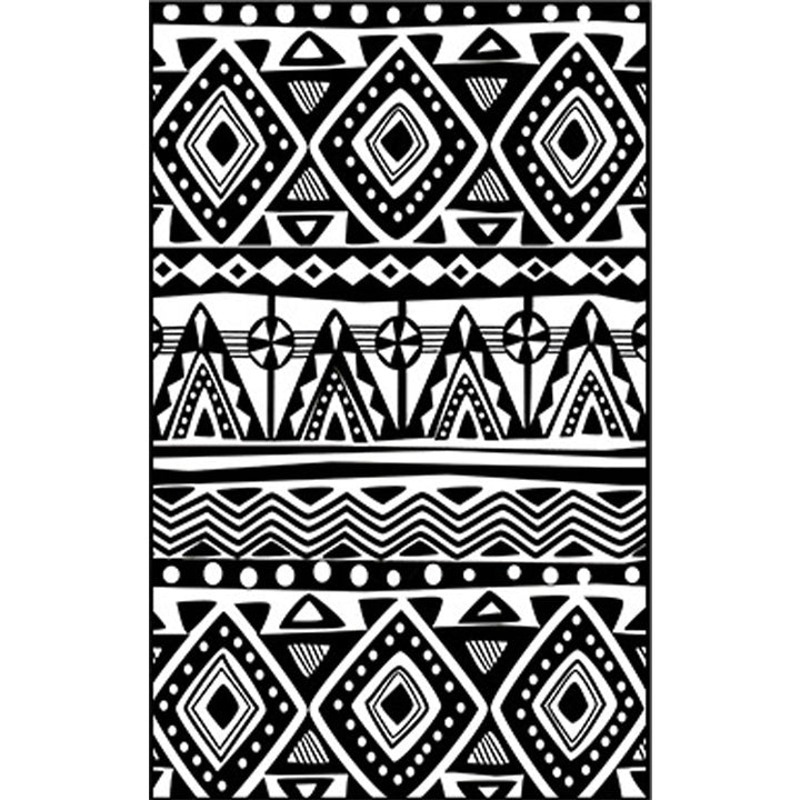 Lisslune | Black Carpet Zuido Western Tribal Americana Diamond Geometric Flooring Area Rug Polyester Non-Slip Pet-Friendly Rug