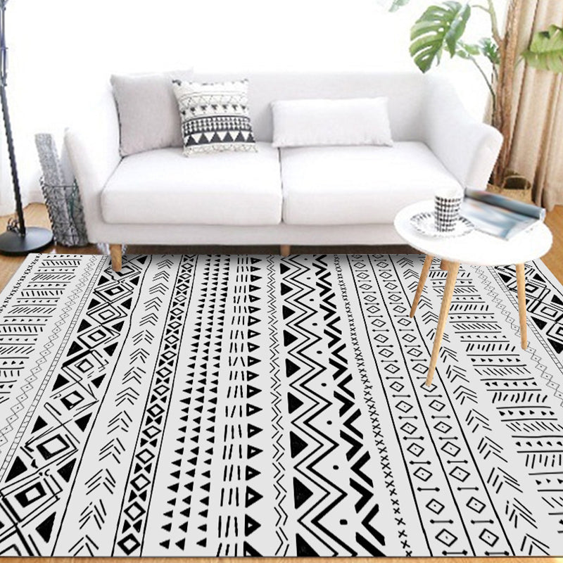 Lisslune | Scandinavian Geometric Chevron Rug Southwest Tribal Rug Synthetic Pet Friendly Area Rug for Living Room