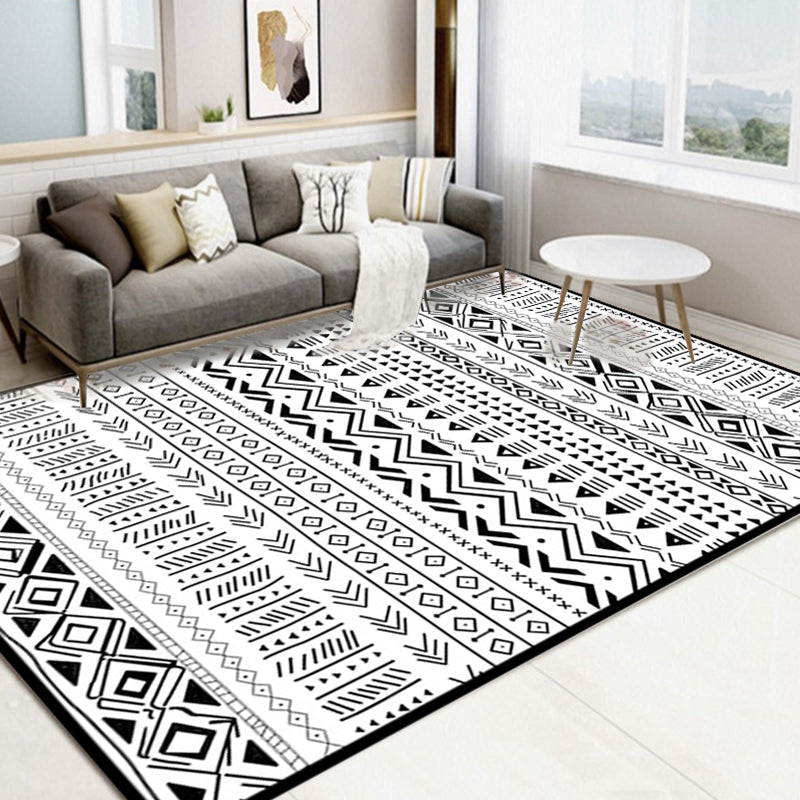 Lisslune | Scandinavian Geometric Chevron Rug Southwest Tribal Rug Synthetic Pet Friendly Area Rug for Living Room