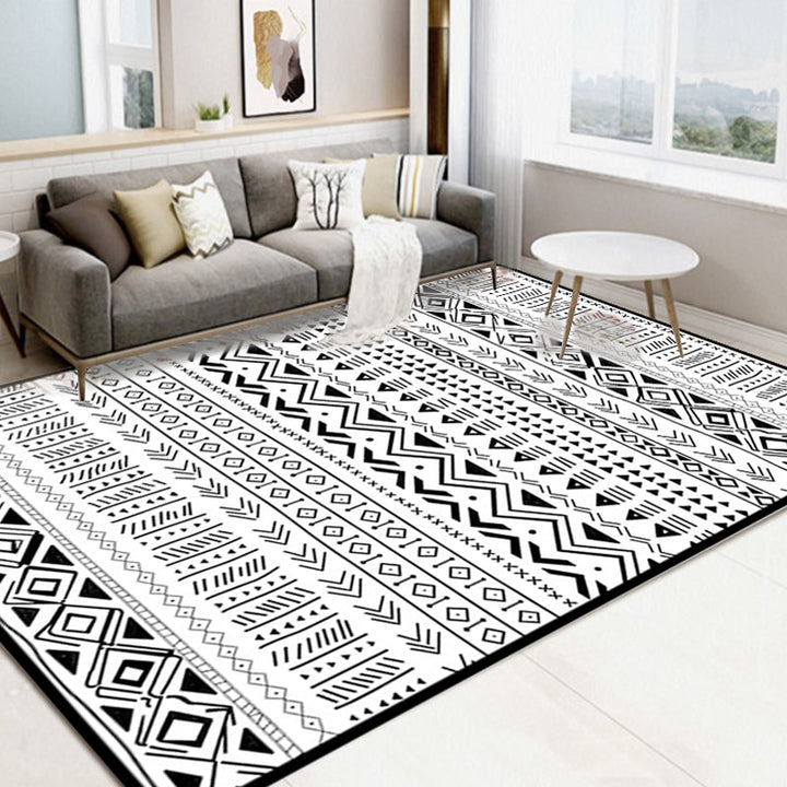 Lisslune | Scandinavian Geometric Chevron Rug Southwest Tribal Rug Synthetic Pet Friendly Area Rug for Living Room