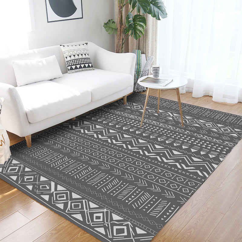 Lisslune | Scandinavian Geometric Chevron Rug Southwest Tribal Rug Synthetic Pet Friendly Area Rug for Living Room