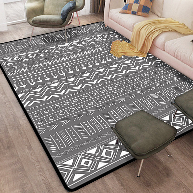 Lisslune | Scandinavian Geometric Chevron Rug Southwest Tribal Rug Synthetic Pet Friendly Area Rug for Living Room