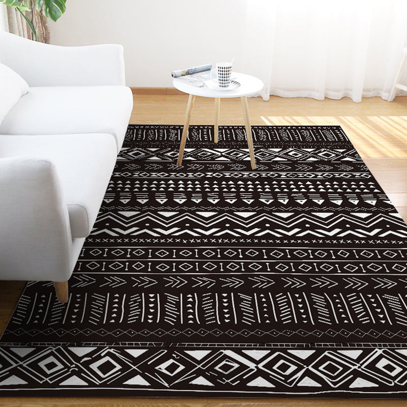 Lisslune | Scandinavian Geometric Chevron Rug Southwest Tribal Rug Synthetic Pet Friendly Area Rug for Living Room