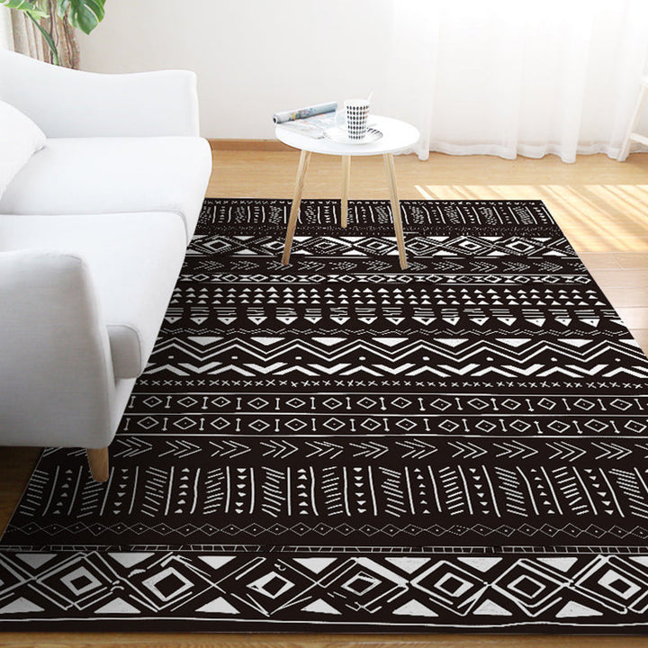 Lisslune | Scandinavian Geometric Chevron Rug Southwest Tribal Rug Synthetic Pet Friendly Area Rug for Living Room