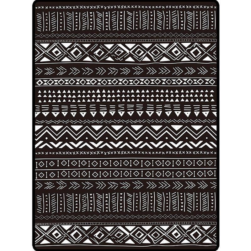 Lisslune | Scandinavian Geometric Chevron Rug Southwest Tribal Rug Synthetic Pet Friendly Area Rug for Living Room