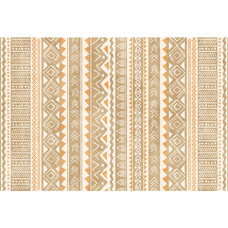 Lisslune | Indian America Area Rug Striped Diamond Geometric Synthetic Stain Resistant Power Loom Rug for the Area around the Fireplace