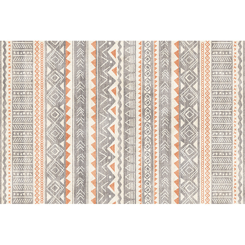 Lisslune | Indian America Area Rug Striped Diamond Geometric Synthetic Stain Resistant Power Loom Rug for the Area around the Fireplace