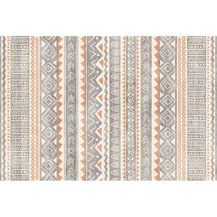 Lisslune | Indian America Area Rug Striped Diamond Geometric Synthetic Stain Resistant Power Loom Rug for the Area around the Fireplace