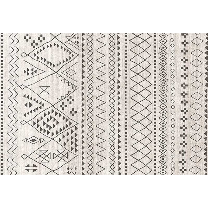 Lisslune | Southwestern Rug Simple Geometric Diamond Washable Rug for Bedroom Power Loom Washable Non-Slip Rug