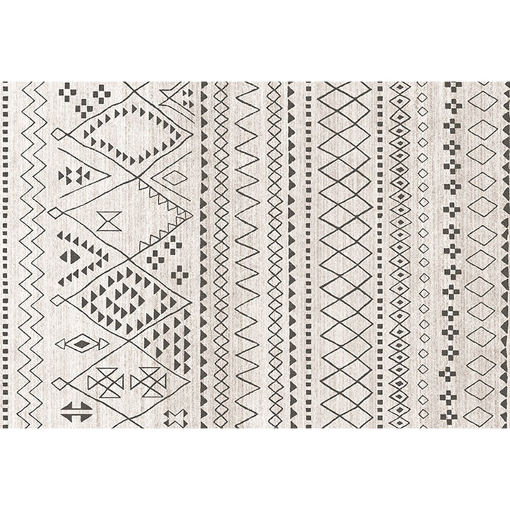 Lisslune | Southwestern Rug Simple Geometric Diamond Washable Rug for Bedroom Power Loom Washable Non-Slip Rug