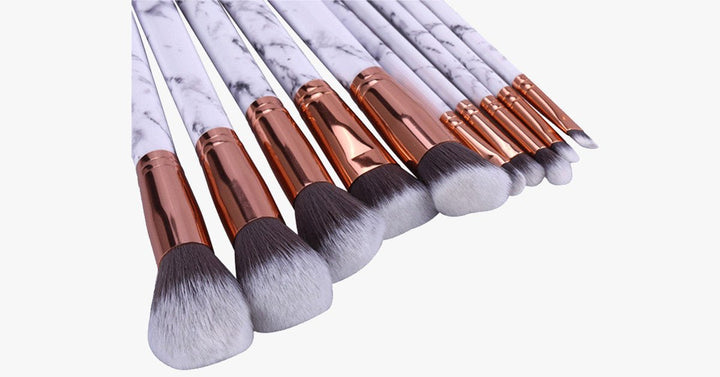 Lisslune | Chic Brush Set with Marble Handle - Versatile Luxuriously Looking Brushes