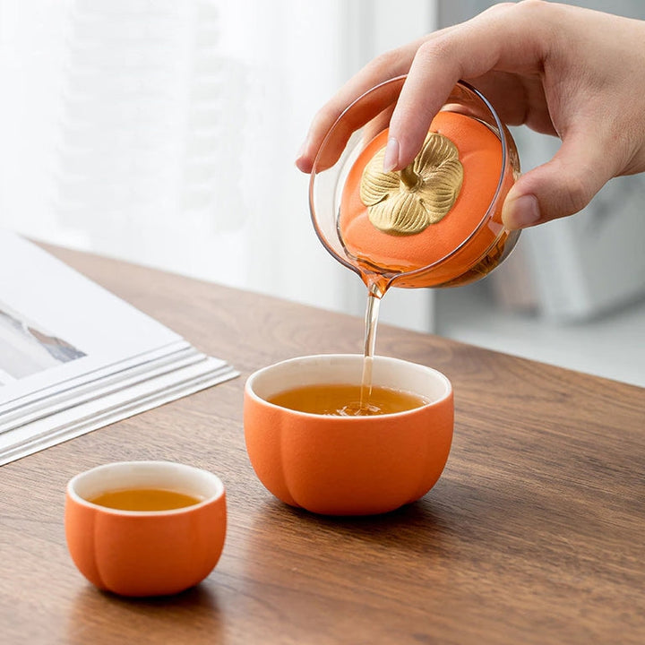 Lisslune | Mini Pumpkin Ceramic Teapot Set