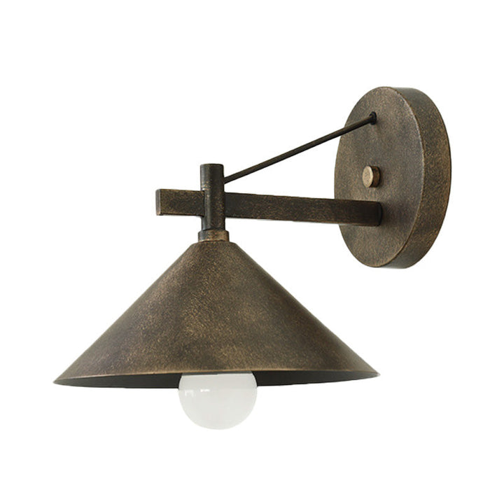 Lisslune | 1 Metal Wall Lamp Light Industrial Aged Silver/Bronze Cone Dining Room Lighting Fixture