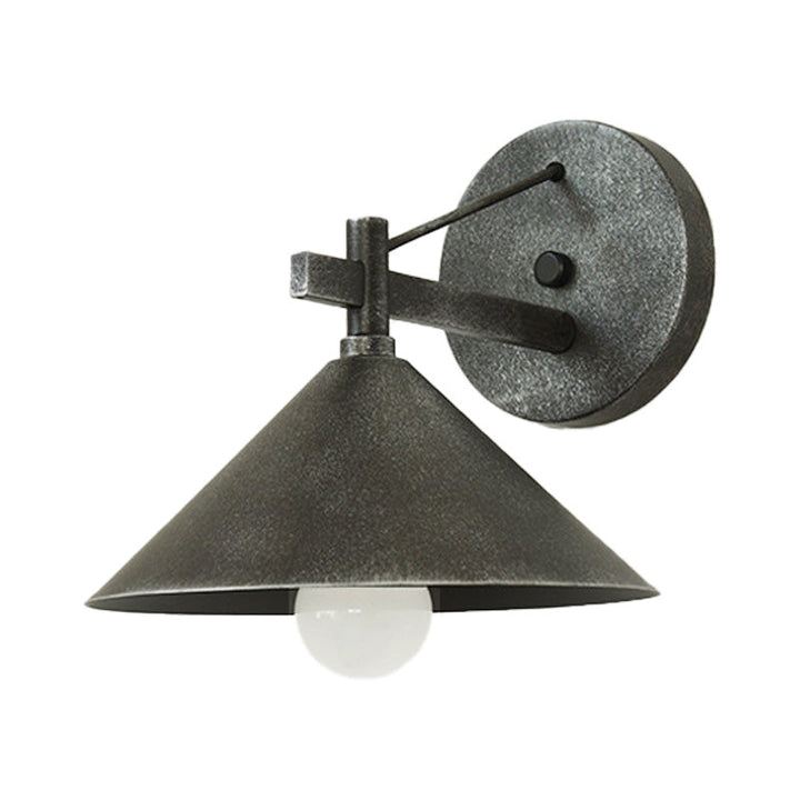 Lisslune | 1 Metal Wall Lamp Light Industrial Aged Silver/Bronze Cone Dining Room Lighting Fixture