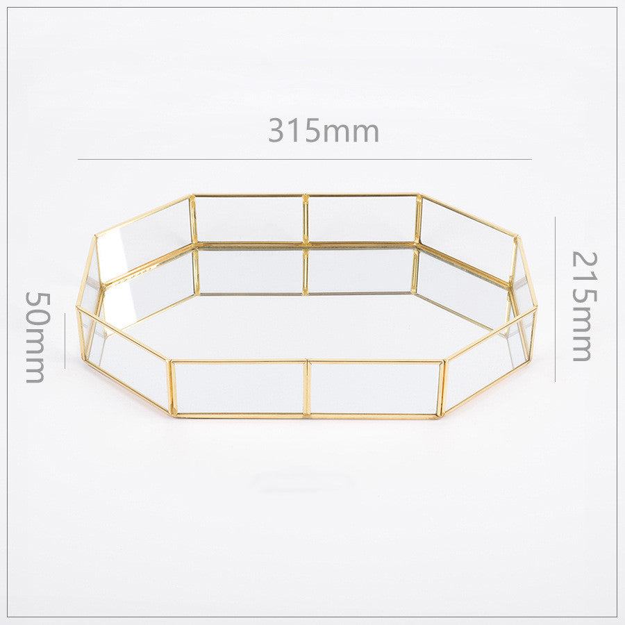 Rynx Gold Lining Polygon Mirror Shelf